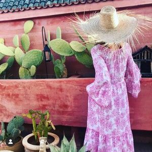 Nimo pink white maxi dress xxs